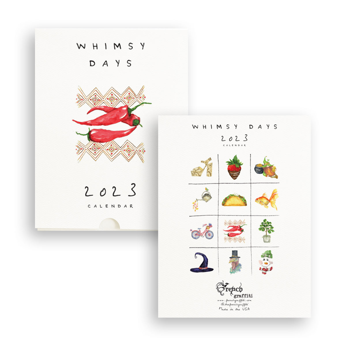12 Month Calendar – French Graffiti