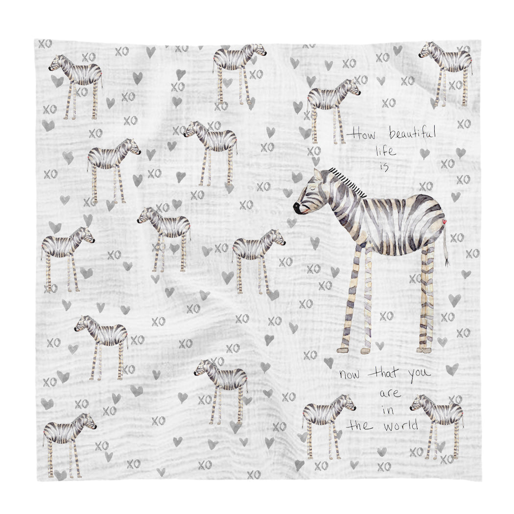 Organic Cotton Baby Swaddle French Graffiti