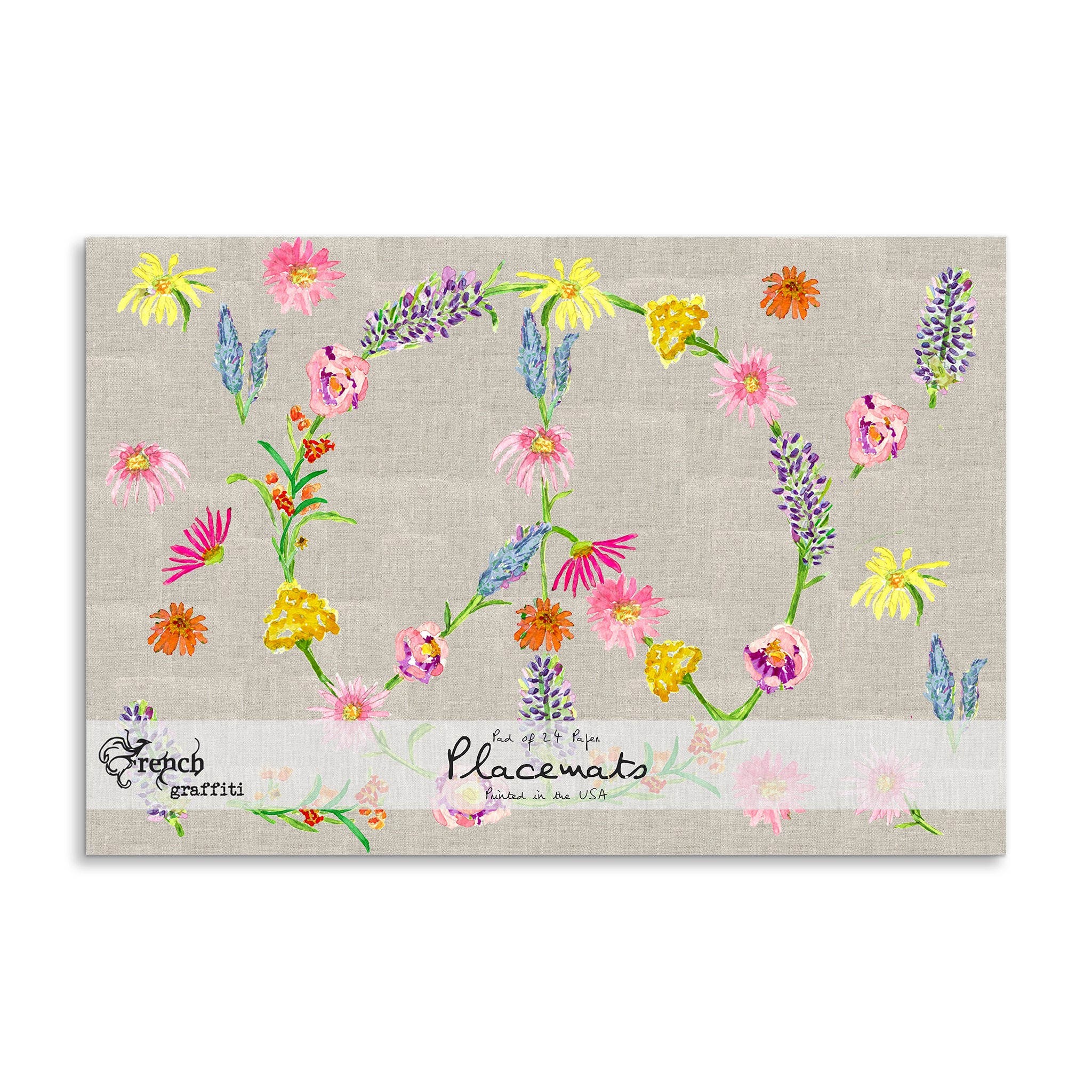 Place Mat Sign Pad of 24 Paper Placemat – French Graffiti